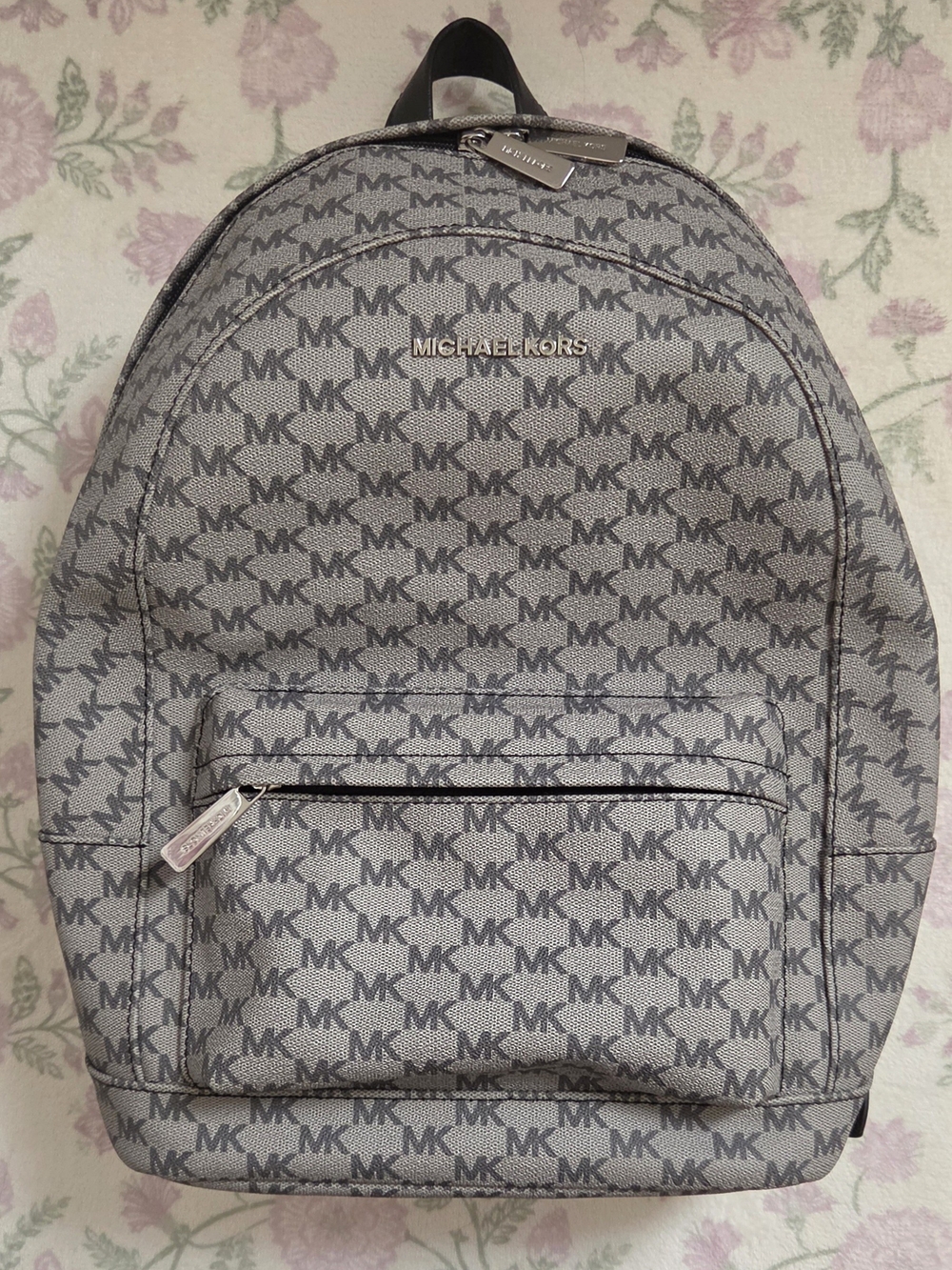 Michael Kors Gray MK Logo Backpack